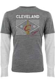 Cleveland Cavaliers Navy Blue Streak Long Sleeve Fashion T Shirt