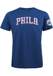 Philadelphia 76ers Blue Wordmark Short Sleeve Fashion T Shirt