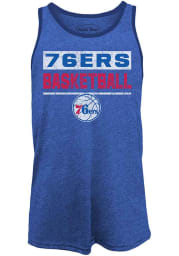 Philadelphia 76ers Mens Blue Game Time Short Sleeve Tank Top