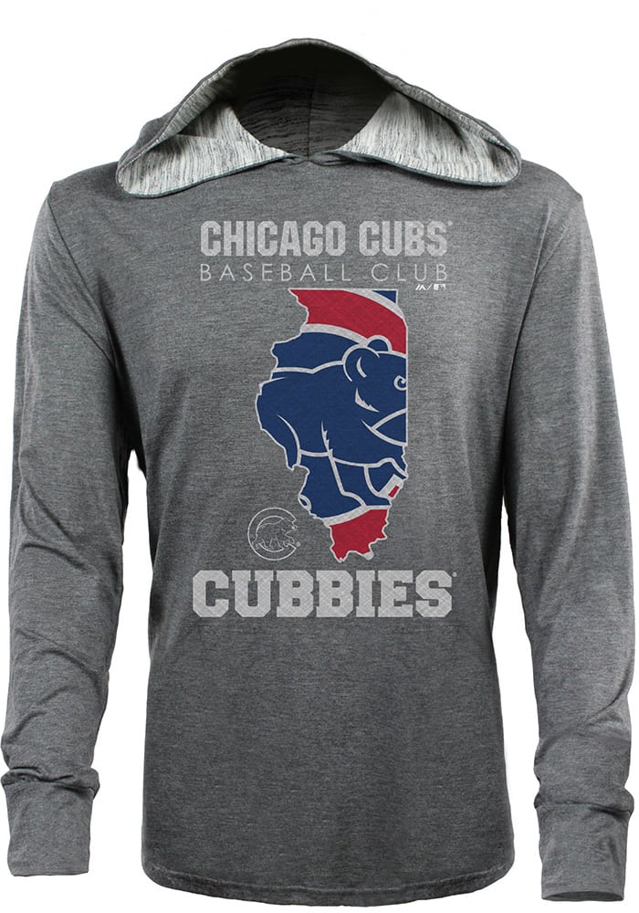 Chicago Cubs Mens Charcoal State Sport Fashion Hood