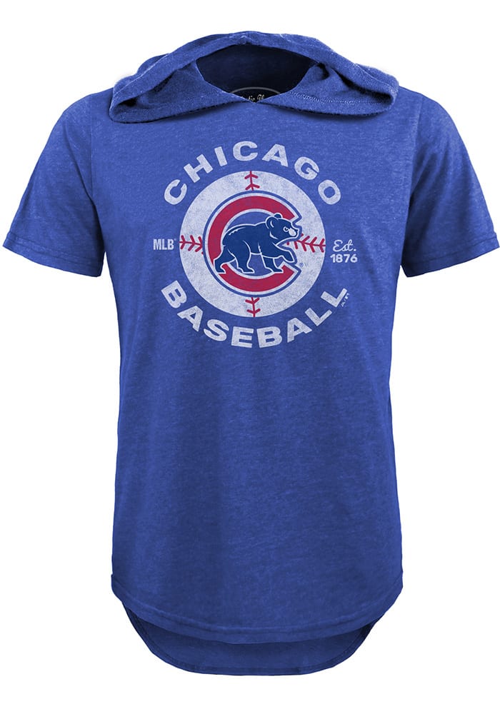 Chicago Cubs Mens Blue Bball Classic Fashion Hood