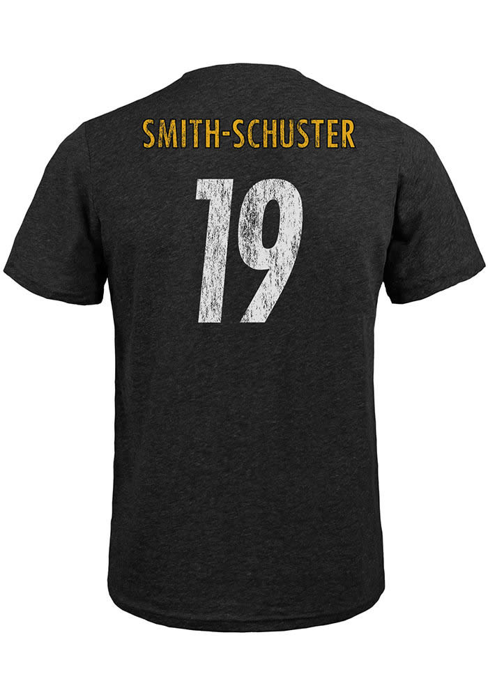 JuJu Smith-Schuster Pittsburgh Steelers Black Name and Number Short Sleeve Fashion T Shirt