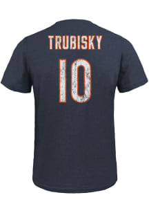 Mitch Trubisky Chicago Bears Navy Blue Name And Number Short Sleeve Fashion Player T Shirt