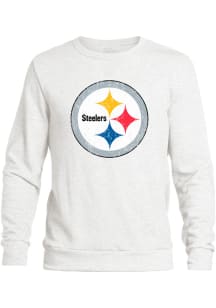 Pittsburgh Steelers Mens White Primary Logo Long Sleeve Fashion Sweatshirt