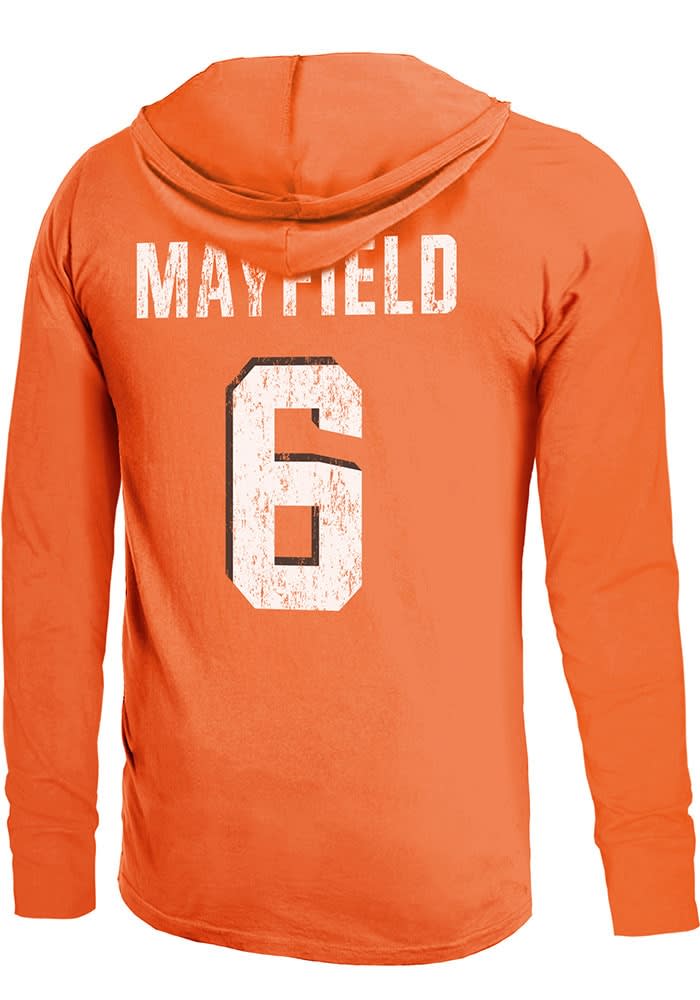 Fanatics Branded Baker Mayfield Cleveland Browns Brown Player Name & Number  Tri-Blend Hoodie T-Shirt