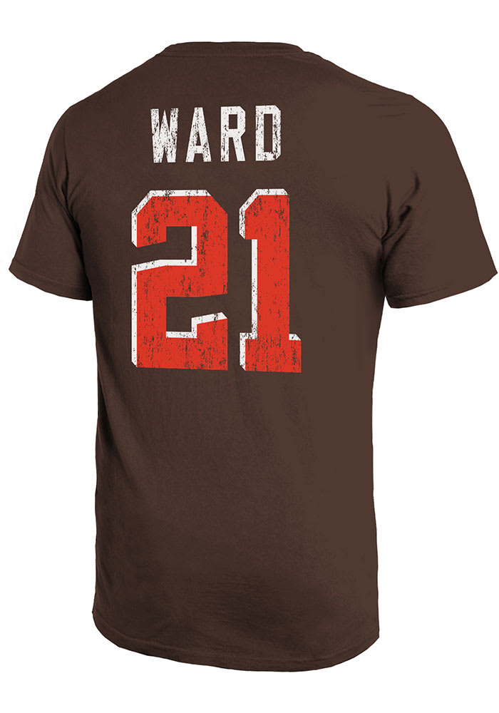 Denzel Ward Cleveland Browns Brown Primary Name And Number Short Sleeve Fashion Player T Shirt