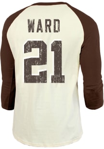 Denzel Ward Cleveland Browns Brown Primary Name And Number Style Long Sleeve Player T Shirt