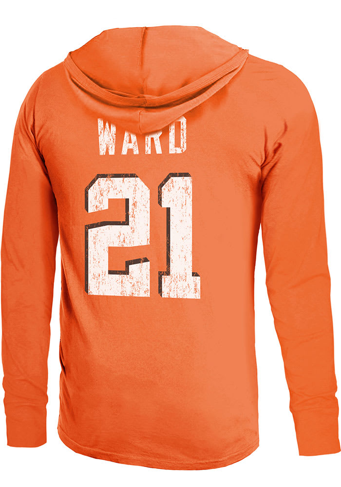 Denzel Ward Cleveland Browns Mens Orange Primary Name And Number Player Hood