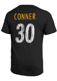 James Conner Pittsburgh Steelers Black Primary Name And Number Short Sleeve Fashion Player T Shi..