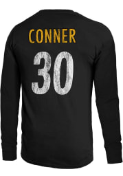 James Conner Pittsburgh Steelers Black Primary Name And Number Long Sleeve Player T Shirt