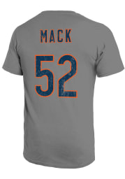 Khalil Mack Chicago Bears Grey Primary Name And Number Short Sleeve Fashion Player T Shirt