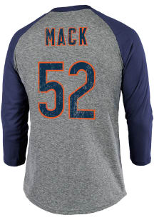 Khalil Mack Chicago Bears Grey Primary Name And Number Long Sleeve Player T Shirt