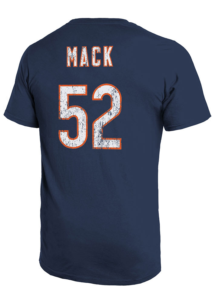 Khalil Mack Chicago Bears Navy Blue Primary Name And Number Short Sleeve Fashion Player T Shirt