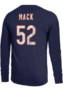 Khalil Mack Chicago Bears Navy Blue Primary Name And Number Long Sleeve Player T Shirt