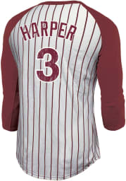 Bryce Harper Philadelphia Phillies White Pinstripe Long Sleeve Player T Shirt