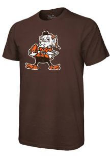 Brownie  Cleveland Browns Brown Majestic Threads Retro Primary Short Sleeve Fashion T Shirt