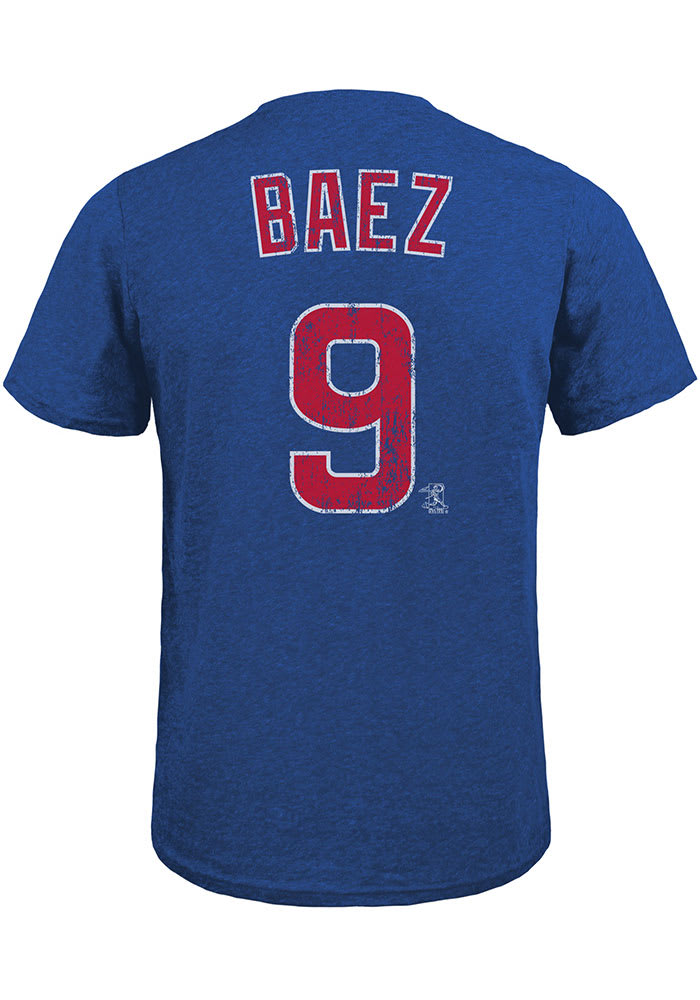 Javier Baez Chicago Cubs Blue Name And Number Short Sleeve Fashion Player T Shirt