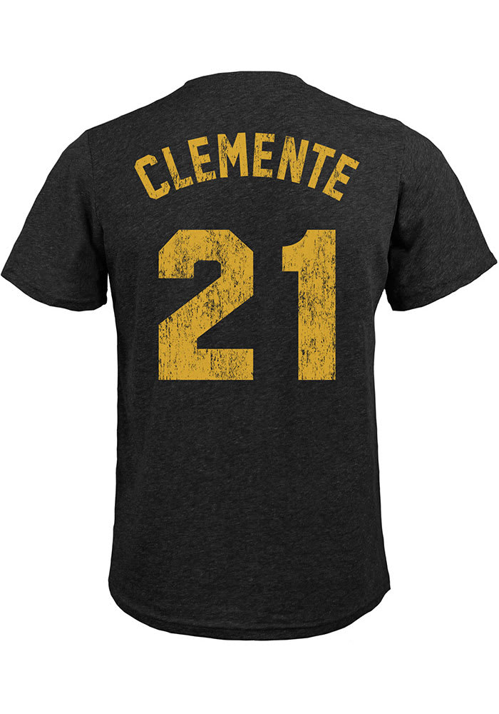 Roberto Clemente Pittsburgh Pirates Black Name And Number Short Sleeve Fashion Player T Shirt