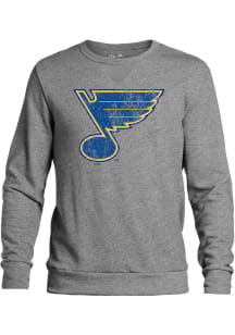 St Louis Blues Mens Grey Primary Logo Long Sleeve Fashion Sweatshirt