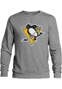 Pittsburgh Penguins Mens Grey Primary Logo Long Sleeve Fashion Sweatshirt