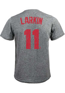 Barry Larkin Cincinnati Reds Grey Road Short Sleeve Fashion Player T Shirt