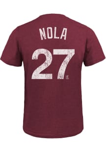 Aaron Nola Philadelphia Phillies Maroon Name And Number Short Sleeve Fashion Player T Shirt