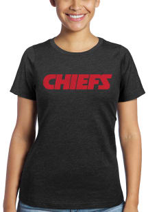 Kansas City Chiefs Womens Black Triblend Crew Short Sleeve T-Shirt
