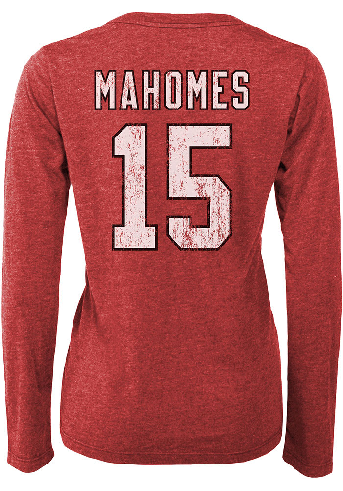 Patrick Mahomes Kansas City Chiefs Womens Black Boyfriend Long Sleeve  Player T Shirt