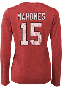 Patrick Mahomes Kansas City Chiefs Womens Red Boyfriend Long Sleeve Player T Shirt