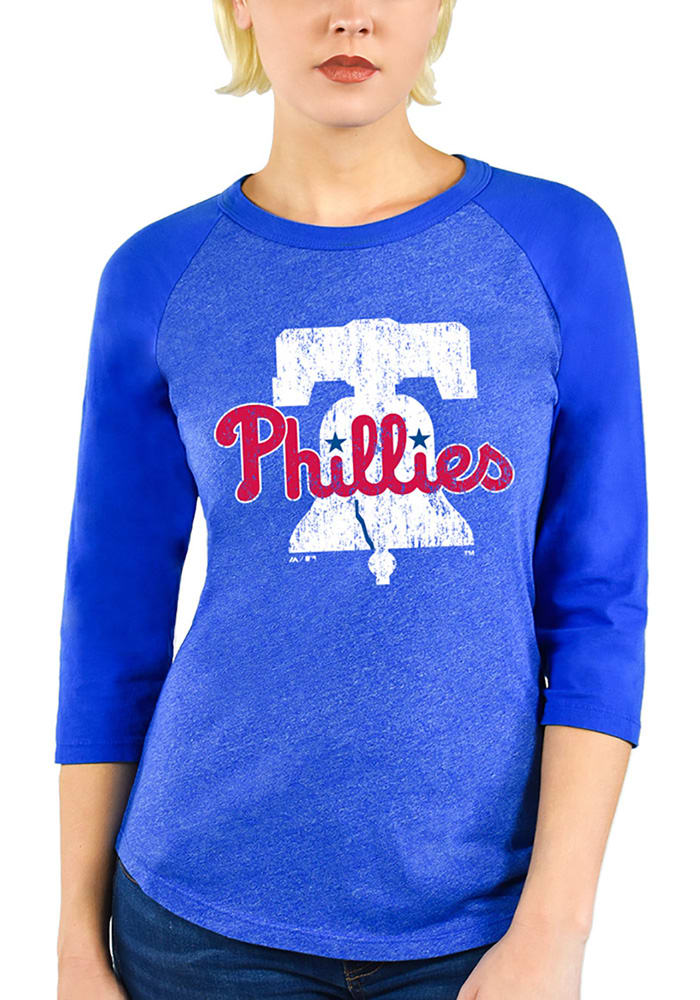 Philadelphia Phillies Nike Women's Tri-Blend Raglan 3/4-Sleeve T