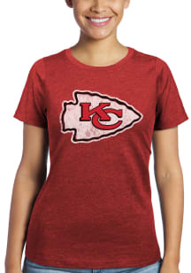 Kansas City Chiefs Womens Red Triblend Crew Short Sleeve T-Shirt