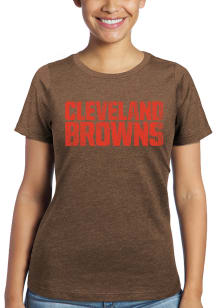Cleveland Browns Womens Brown Triblend Crew Short Sleeve T-Shirt