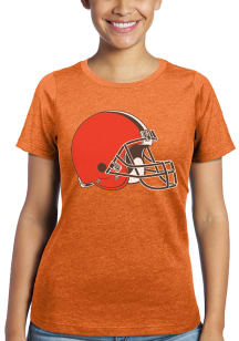 Cleveland Browns Womens Orange Triblend Crew Short Sleeve T-Shirt