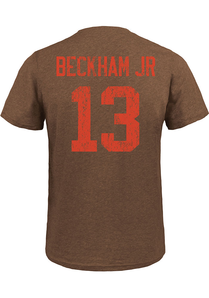 Odell Beckham Jr Cleveland Browns Brown Name And Number Short Sleeve Fashion Player T Shirt