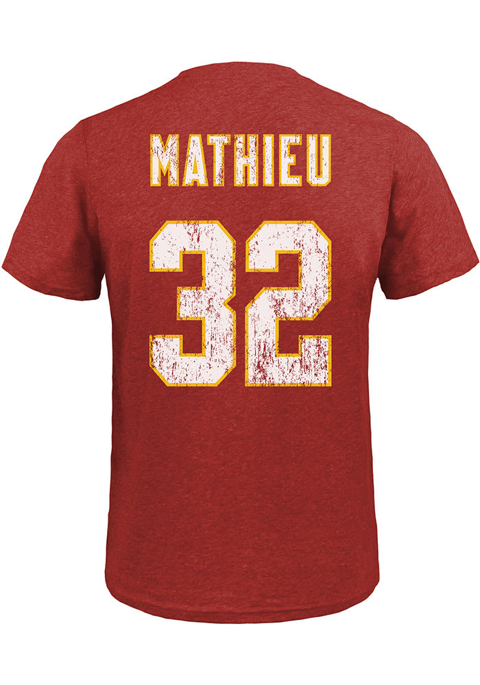 Tyrann Mathieu Kansas City Chiefs Red Name And Number Short Sleeve Fashion Player T Shirt