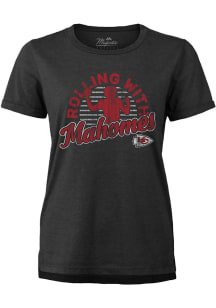 Patrick Mahomes Kansas City Chiefs Womens Black Rolling Player T-Shirt