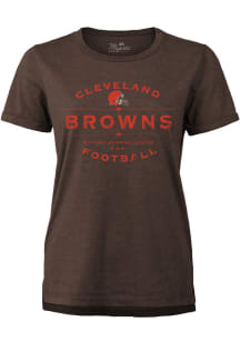 Cleveland Browns Womens Brown Boyfriend Vintage Short Sleeve T-Shirt
