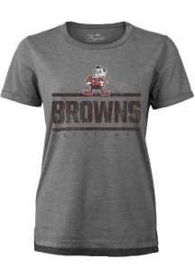 Brownie  Majestic Threads Cleveland Browns Womens Grey Boyfriend Brownie Sideline Short Sleeve T..