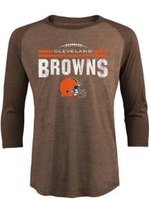 Cleveland Browns Brown Laces Out Long Sleeve Fashion T Shirt