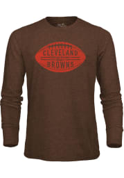 Cleveland Browns Brown Pigskin Long Sleeve Fashion T Shirt