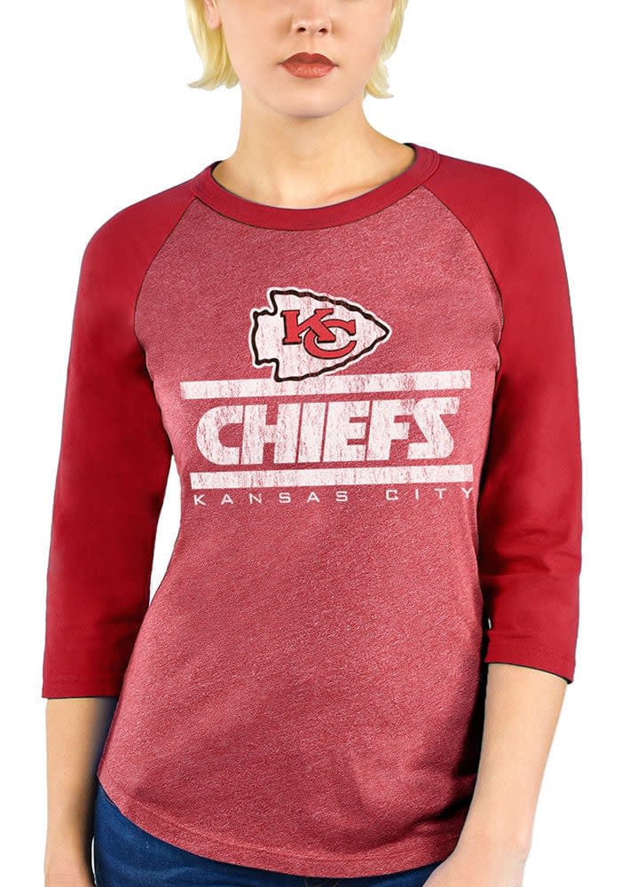 Patrick Mahomes Kansas City Chiefs Womens Red Boyfriend Long Sleeve Player  T Shirt