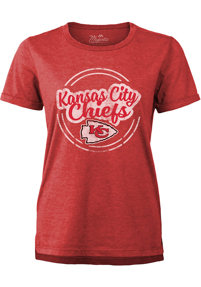 Kansas City Chiefs Womens Red End Around Boyfriend Short Sleeve T-Shirt