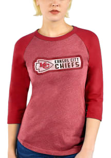 Kansas City Chiefs Womens Red Out of Sight LS Tee