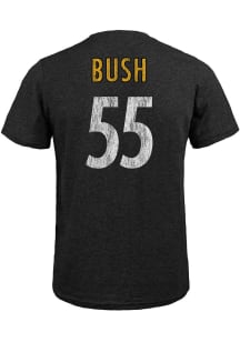 Devin Bush Pittsburgh Steelers Black Name And Number Short Sleeve Fashion Player T Shirt