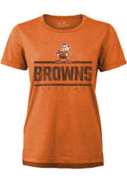 Brownie Majestic Threads Cleveland Browns Womens Orange Brownie Boyfriend Short Sleeve T-Shirt