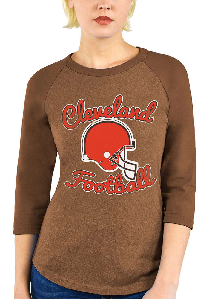 Cleveland Browns Womens Brown City Football LS Tee