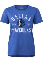 Dallas Mavericks Womens Blue Triblend Crew Short Sleeve T-Shirt