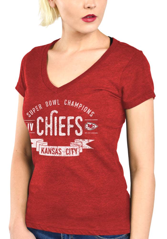 Kansas City Chiefs Super Bowl LIV Champions Women Short Sleeve T-shirt M  Trophy