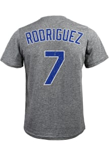 Ivan Rodriguez Texas Rangers Grey Name and Number Short Sleeve Fashion Player T Shirt