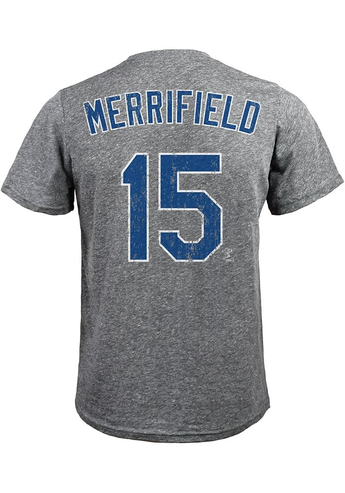 Men's Majestic Whit Merrifield Light Blue Kansas City Royals Logo Official  Name & Number T-Shirt